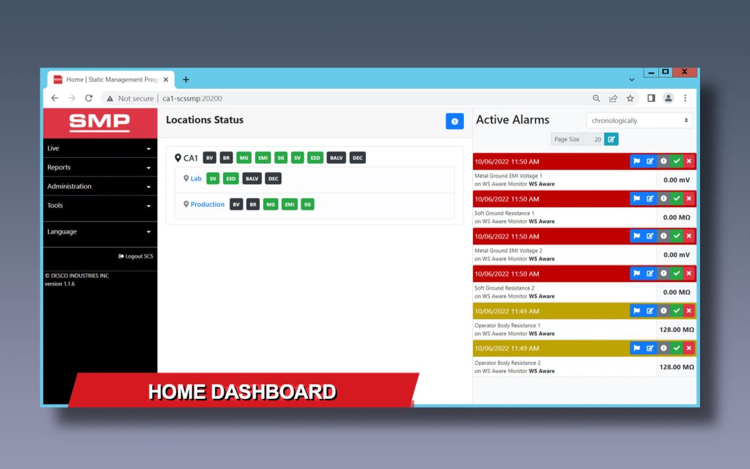 Desco SMP ESD Monitoring Software